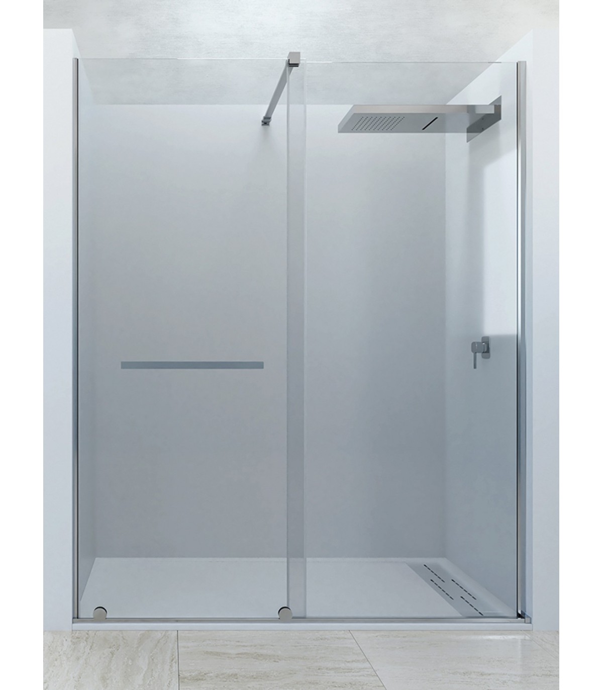 Mampara de ducha frontal con puertas correderas A